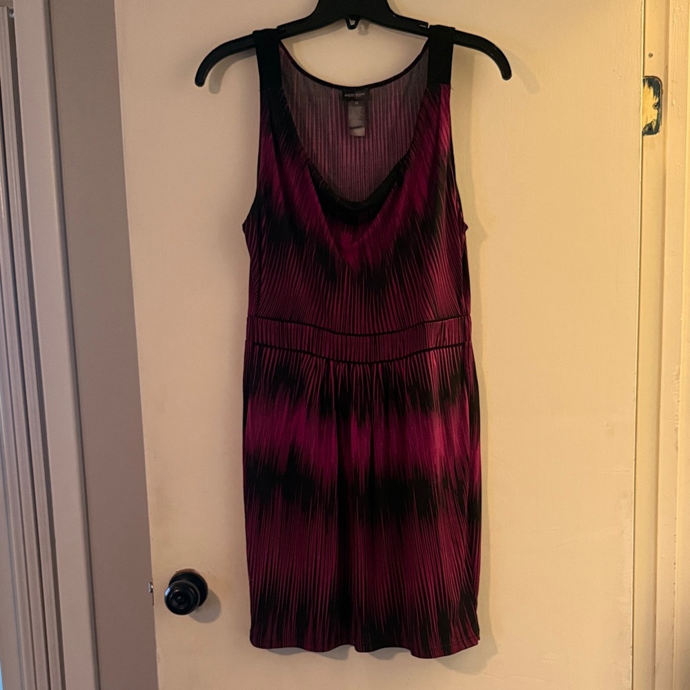 Bisou Bisou Pink and Black Sleeveless Dress